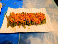 美味的肉末蒸豇豆做法图解14)