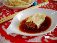 快捷韩式辣白菜牛肉煎饺做法图解9)