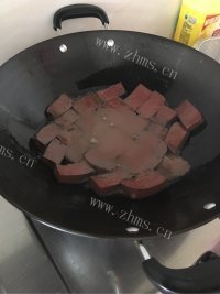 好吃的青椒炒猪红#新鲜从这做法图解2)