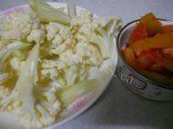 「营养美食」西红柿炒花菜做法图解1)
