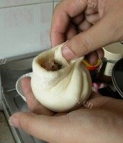 自己做的豇豆猪肉包做法图解5)