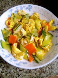 家常菜黄瓜炒鸡蛋
