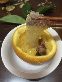 滋补的燕窝桂圆肉香橙羹做法图解9)