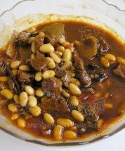 美味的浇汁牛肉黄豆面做法图解6)