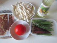 秋葵蘑菇火腿沙拉做法图解1)