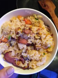 南瓜腊味饭做法图解9)