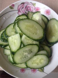 特下饭的黄瓜炒鸡蛋做法图解3)