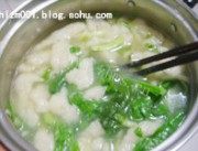 美味的青菜面疙瘩