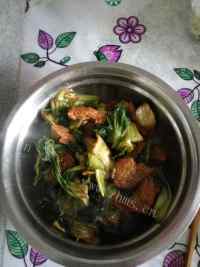 美味猪肉炒油菜做法图解7)