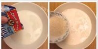养生黄桃草莓牛奶羹做法图解1)