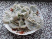 自己做的韭菜鸡蛋素饺子