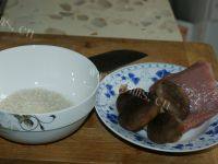 健康美食之香菇生菜肉片粥做法图解1)