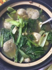 美味的砂锅青菜芋艿做法图解7)
