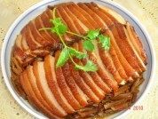 家常菜笋干扣肉做法图解20)