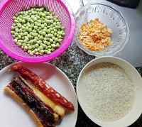 豌豆腊味饭做法图解1)