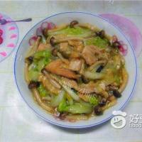 真姬菇白菜炒肉片