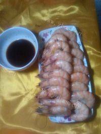 美味的清蒸大虾
