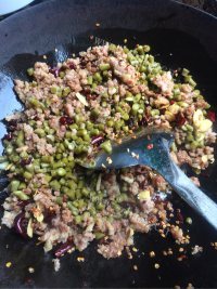 家常菜酸豇豆炒肉末做法图解11)