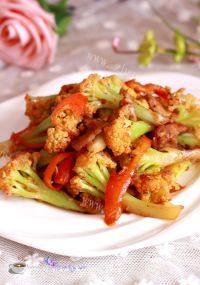 自制菜花炒肉