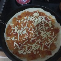 妈妈做的杏鲍菇鸡肉披萨做法图解4)