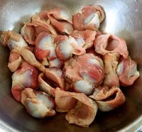美味的彩椒菊花鸡胗做法图解1)