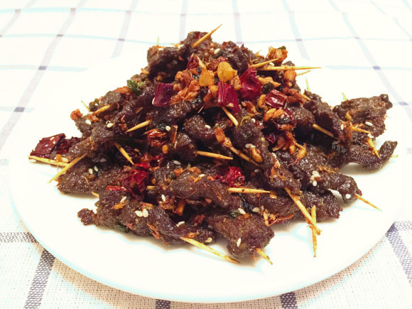 好吃的牙签牛肉