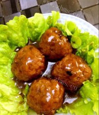 绿色美食四喜丸子做法图解7)