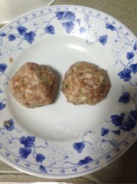 美味的狮子头做法图解6)