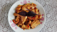 家常菜虾仁炒豆腐