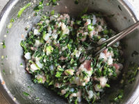 特色虾仁青菜饺子做法图解9)