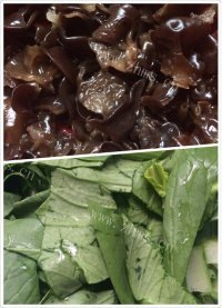 家常菜青菜炒木耳做法图解1)
