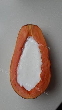 自制木瓜牛奶冻做法图解4)