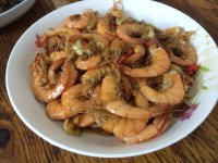 美味的香辣虾尾