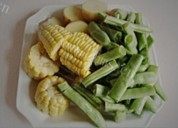 美味的土豆玉米炖豆角做法图解1)