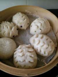 自制刺猬豆沙包做法图解9)