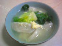 美味的青菜面疙瘩
