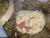 喷香荷叶饭做法图解5)