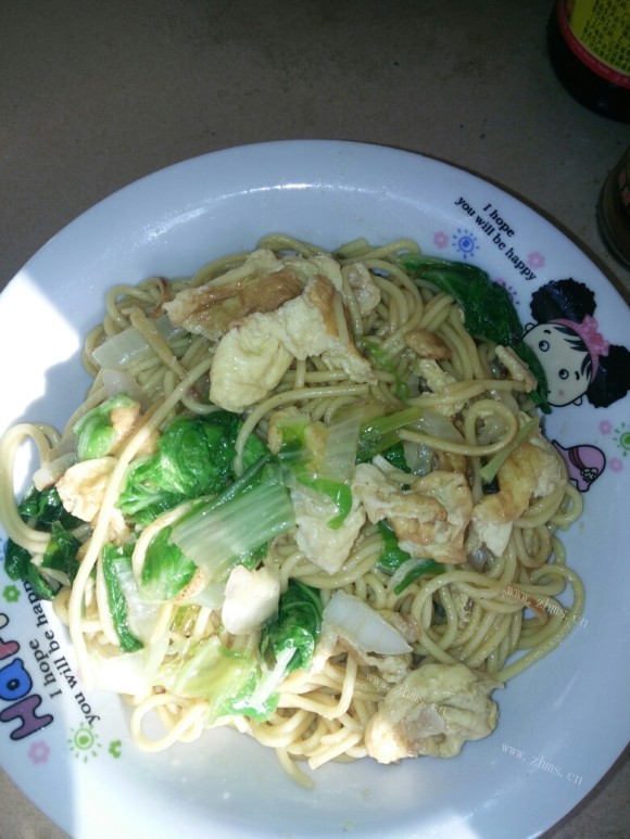 青菜鸡蛋炒面