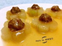 鲜嫩的冬瓜镶嵌珍珠丸做法图解12)