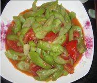 家常菜丝瓜炒番茄