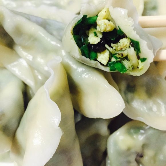 美味的韭菜鸡蛋饺子