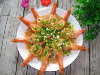 蒜蓉粉丝蒸大虾做法图解11)