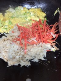 家常菜金针菇炒鸡蛋做法图解4)