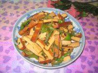 青椒炒豆腐干做法图解11)