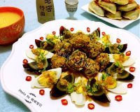 美味蒜泥双蛋拼盘做法图解11)
