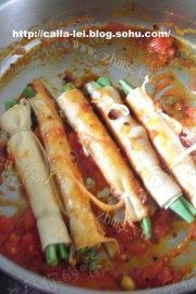 美味的茄酱烧黄袍扁豆做法图解5)