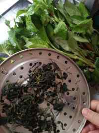 好吃的苦菜干炖大肠汤做法图解2)