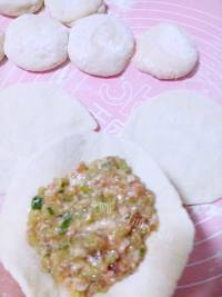 自制芹菜肉包子做法图解3)