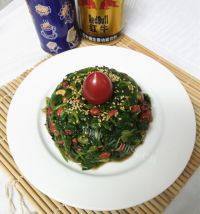 下酒菜菠菜拌花生米