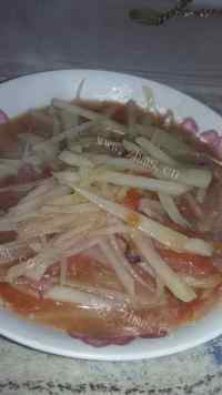 家常菜西红柿炒土豆丝